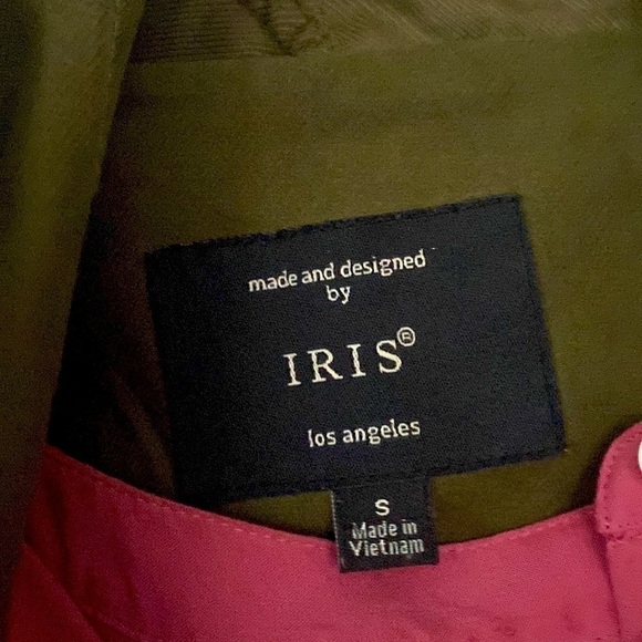 Hiking Rain Jacket Moss Green Attached Hood Coat Size Small Cinch Waist - Picture 7 of 16